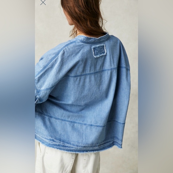 Free people Jude denim pullover size XS - Picture 2 of 8